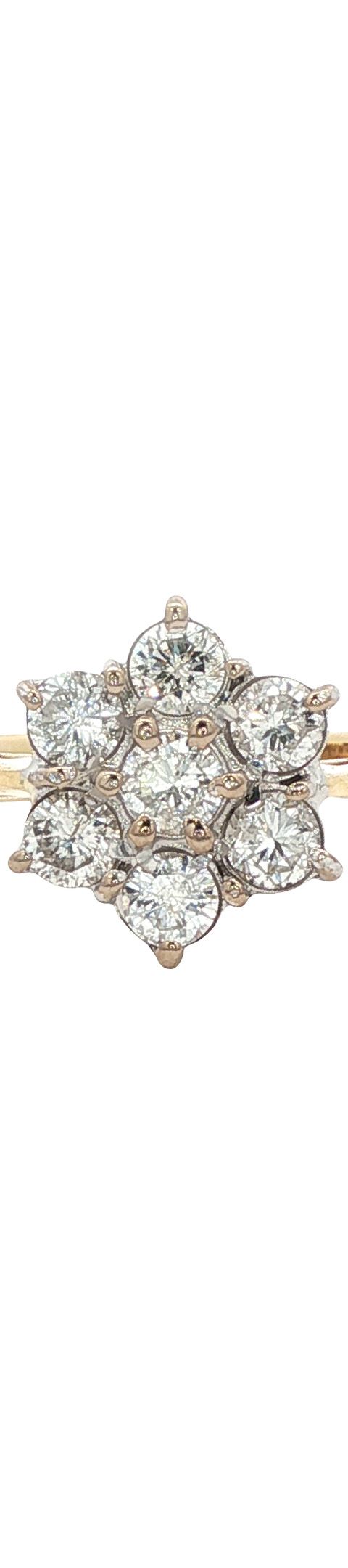 Vintage 18K Gold Cluster Ring with Diamond